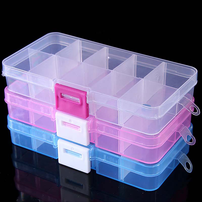 Token Tray Organizer - 10 กริดเล็บ Art Organizer กล่องเครื่องมือเลือกปรับเล็บเครื่องประดับตกแต่งเล็บเคล็ดลับ Art