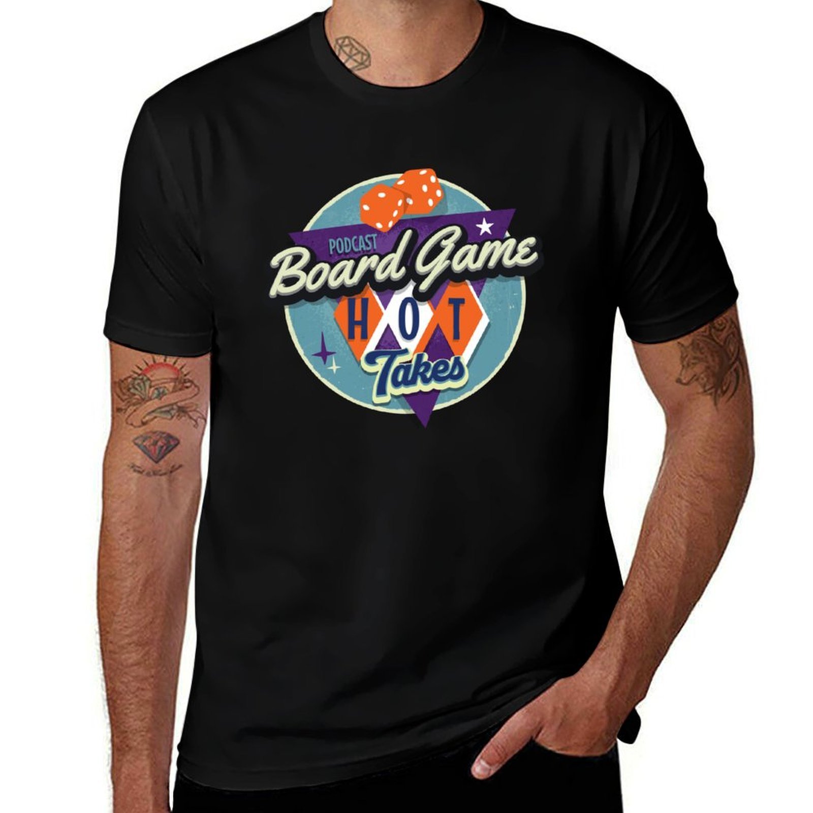 Board Game Logo - เสื้อยืดพิมพ์ลายโลโก้ Board Game Hot Takes Podcast