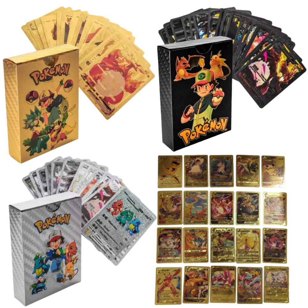 Board Game English - การ์ดโปเกมอน 55 ใบ Vmax GX กล่องฟอยล์ทองคำ