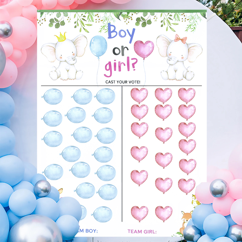 Board Game Or Boardgame - 1 ชุดเพศเปิดเผยเกม Voting โปสเตอร์บอร์ดทีม Girl หรือ