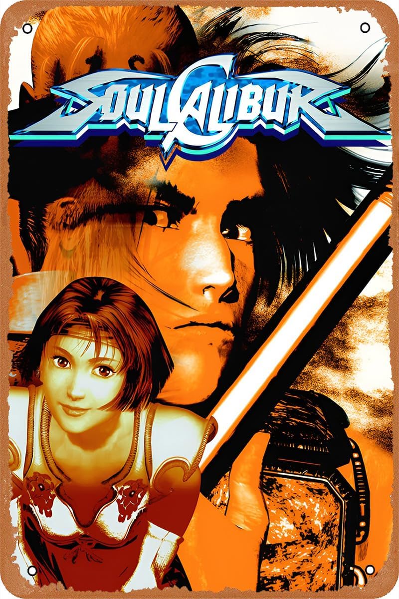Board Game Logo - Soulcalibur โปสเตอร์เกมวินเทจโลหะดีบุกโลโก้บอร์ดศิลปะบนผนังวินเทจตกแต่ง20.32x30.48ซม
