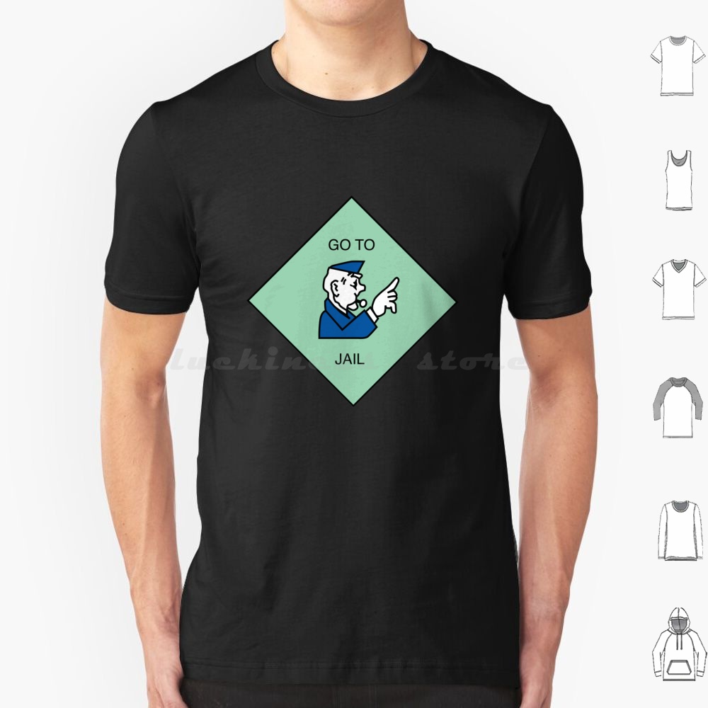 Board Game Print - เสื้อยืด Go To Jail ผ้าฝ้าย สำหรับผู้ชายและผู้หญิง