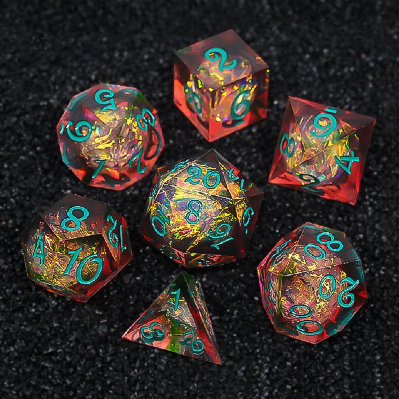 Board Game Roleplay - 7 ชิ้น/เซ็ตเรซิ่น Dices Multi-shape Sharp Polyhedron
