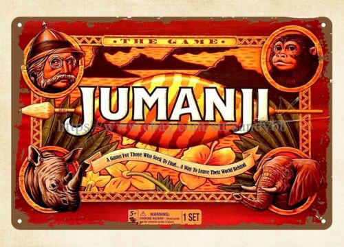 Board Game Jumanji - ป้ายโลหะเกมกระดานจูแมนจิ ปี 1995 สำหรับตกแต่งผับหรือสตูดิโอ