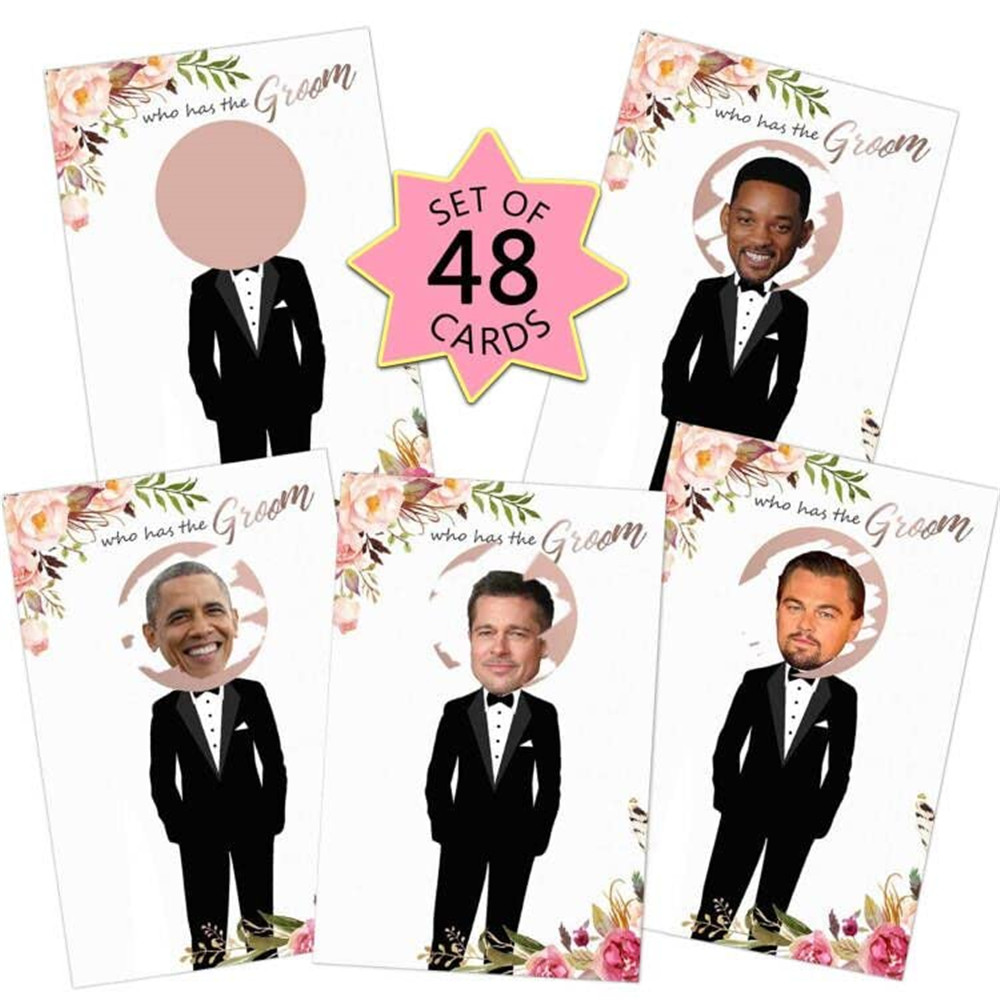 Board Game Guess Who - เกมงานเลี้ยงสละโสด - ใครมีบัตรขูดรางวัลคนสำคัญของเจ้าบ่าวสำหรับแขก 48 คน -
