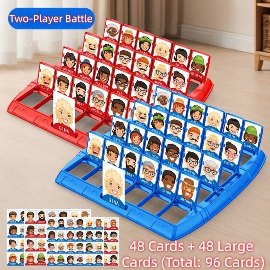 Board Game Guess Who - ทายสิว่าฉันคือใคร? เกมกระดาน การรวมตัวของครอบครัว ความสนุกแปลกใหม่ เกมไพ่ปาร์ตี้ การฝึกการแสดงออกด้วยคำพูด