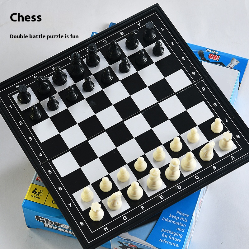 Board Game Multiplayer - Two in One พับกระดานของเล่นหมากรุกนานาชาติแบบพกพาการแข่งขันตารางเกมผู้เล่นหลายคน Party Gathering
