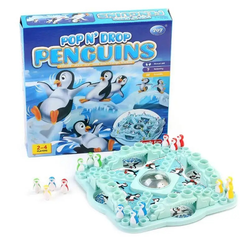 Board Game Multiplayer - ผู้เล่นหลายคนเพนกวินหมากรุกบินปาร์ตี้เกมกระดานครอบครัวเพื่อนการแข่งขัน Interactive Umping หมากรุกลูกเต๋าตารางเกมของเล่น