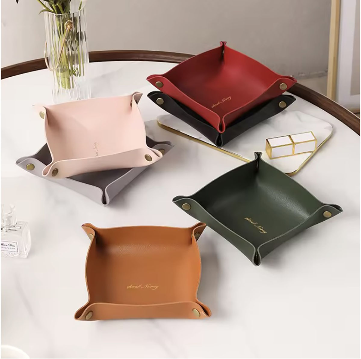 สไตล์นอร์ดิกหนังถาด Desktop Or - Token Tray Organizer บทวิจารณ์และราคา