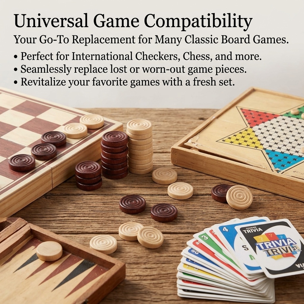 24 ชิ้น/ชุด ตัวหมากฮอสไม้ทรงกล - Board Game Vantage บทวิจารณ์และราคา
