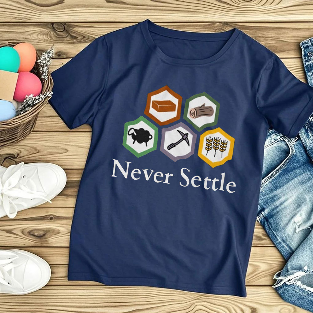 เสื้อยืด Never Settle Catan ลา - Board Game Catan บทวิจารณ์และราคา