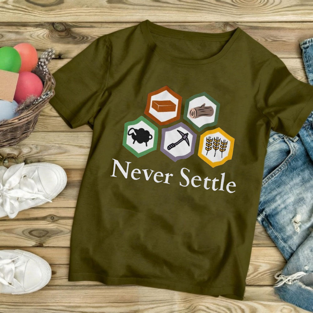 เสื้อยืด Never Settle Catan ลา - Board Game Catan บทวิจารณ์และราคา