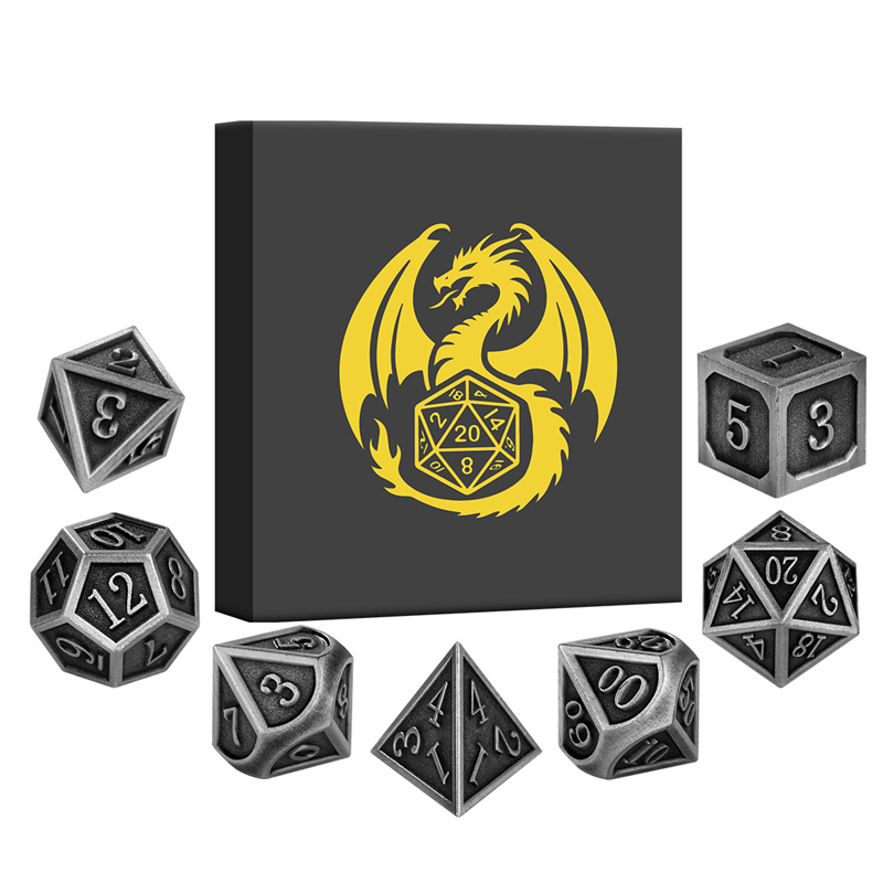 ชุดลูกเต๋าโลหะ 7 ชิ้น/ชุด สำหร - Board Game Roleplay บทวิจารณ์และราคา