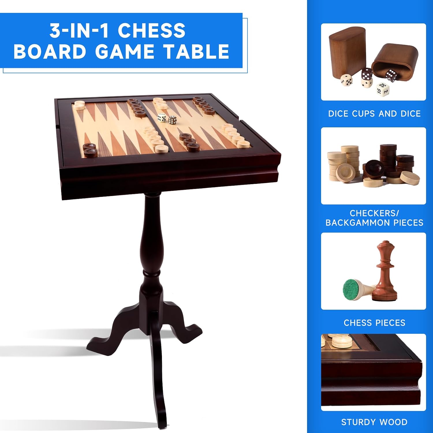 ชุดโต๊ะเกม 3-in-1 หมากรุก หมาก - Board Game Vault บทวิจารณ์และราคา