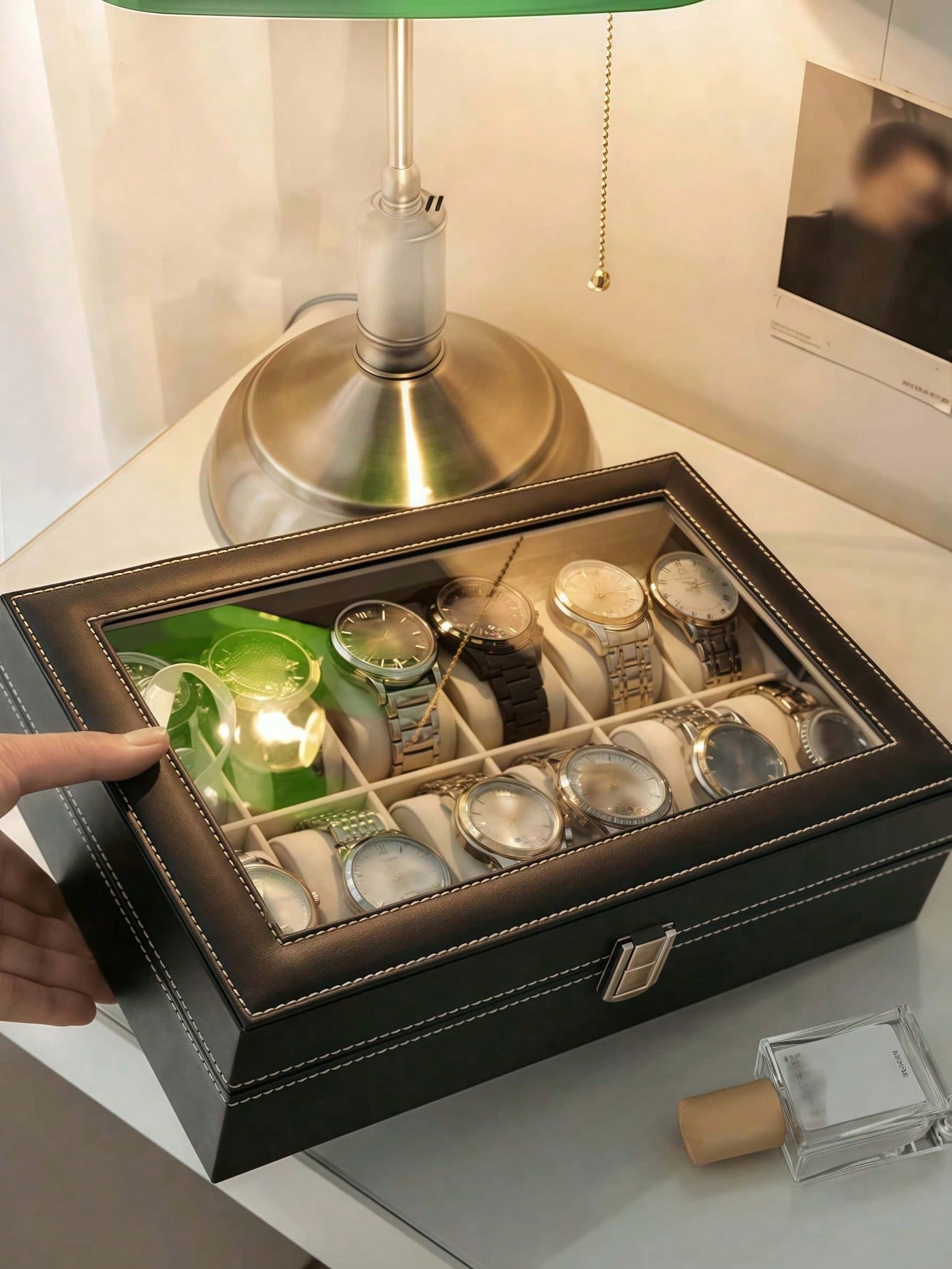 กล่องใส่นาฬิกาหนังพร้อมกุญแจล็ - Token Tray Organizer บทวิจารณ์และราคา