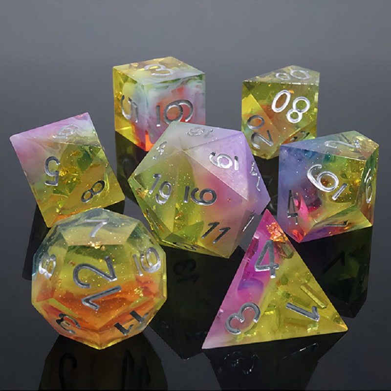 7 ชิ้น/เซ็ตเรซิ่น Dices Multi- - Board Game Roleplay บทวิจารณ์และราคา