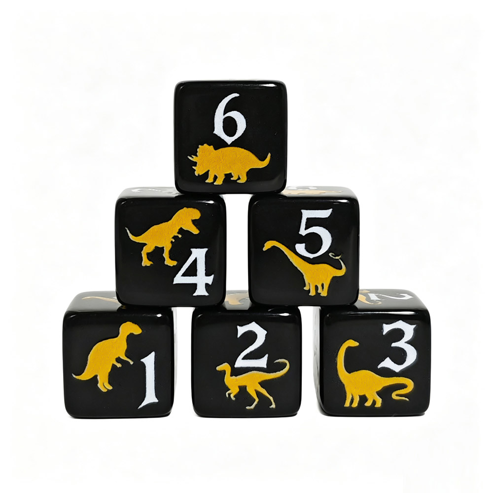 12 ชิ้น ลูกเต๋าอะคริลิคไดโนเสา - Board Game Print บทวิจารณ์และราคา