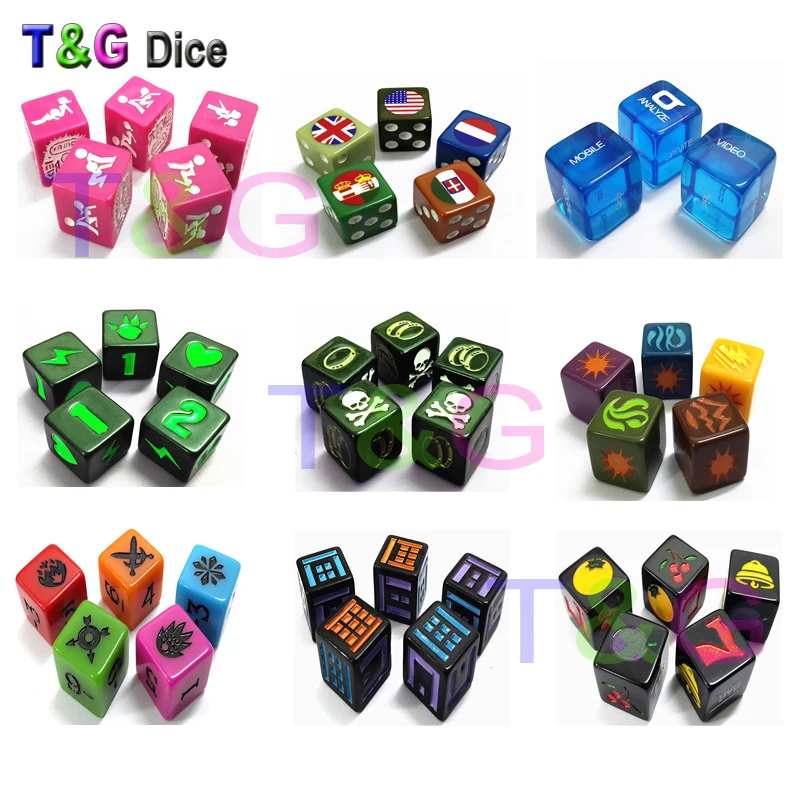 T & G 16mm ลูกเต๋า D6ออกแบบโลโ - Board Game Logo บทวิจารณ์และราคา