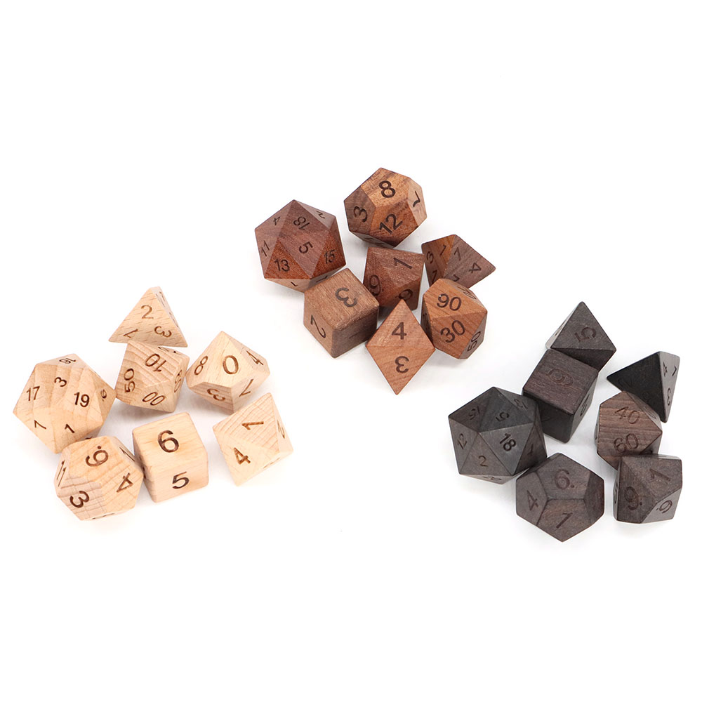 7 ชิ้น/เซ็ต ลูกเต๋าไม้ d4-d20  - Board Game Roleplay บทวิจารณ์และราคา