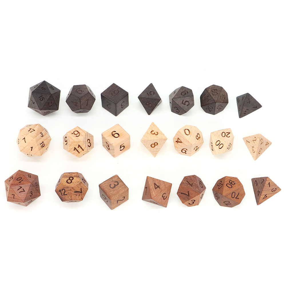 7 ชิ้น/เซ็ต ลูกเต๋าไม้ d4-d20  - Board Game Roleplay บทวิจารณ์และราคา