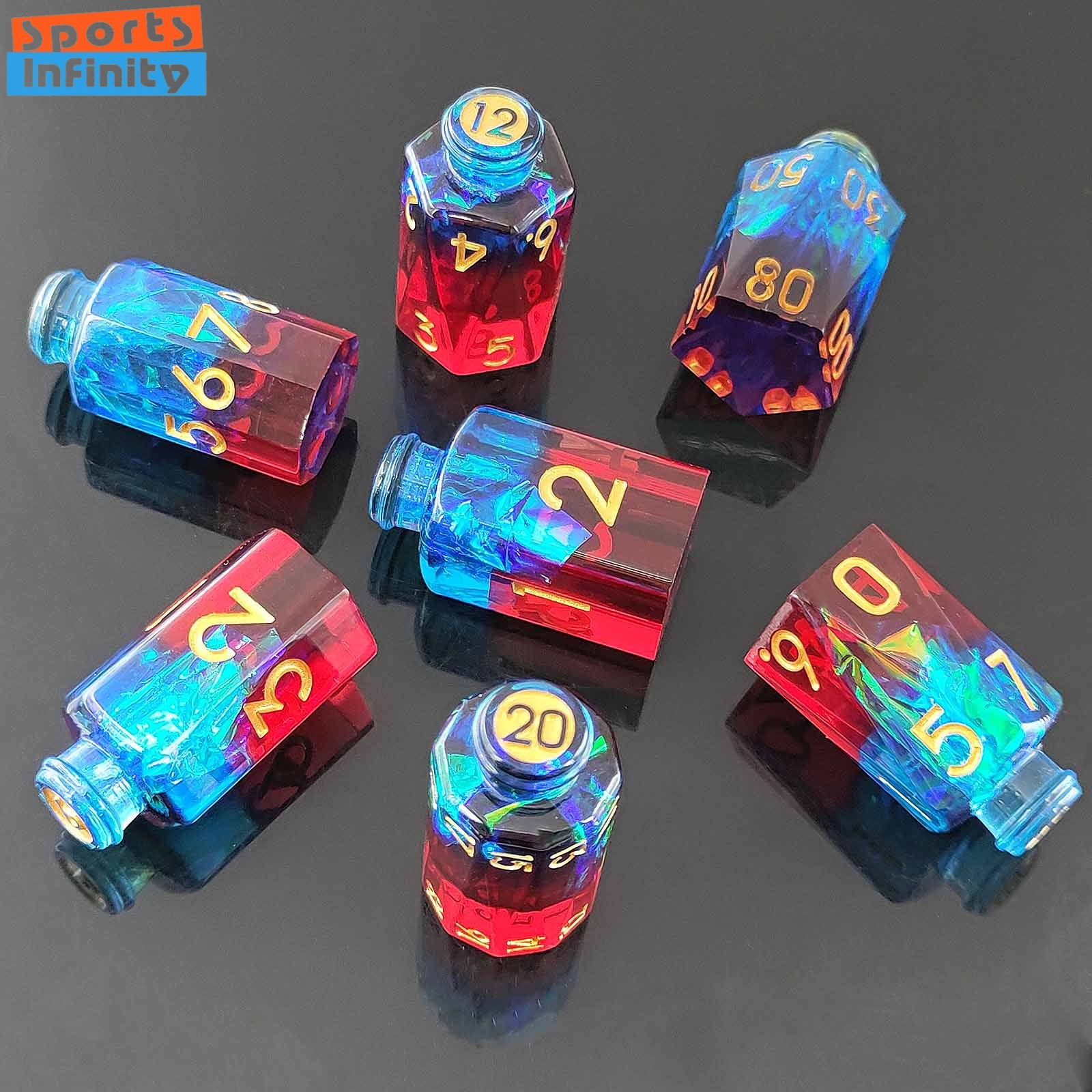 ชุดลูกเต๋าเรซิ่นรูปขวดยา 7 ชิ้ - Board Game Roleplay บทวิจารณ์และราคา